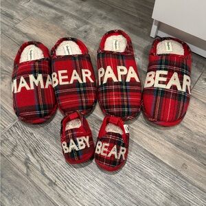 Family slipper set mama bear papa bear baby bear